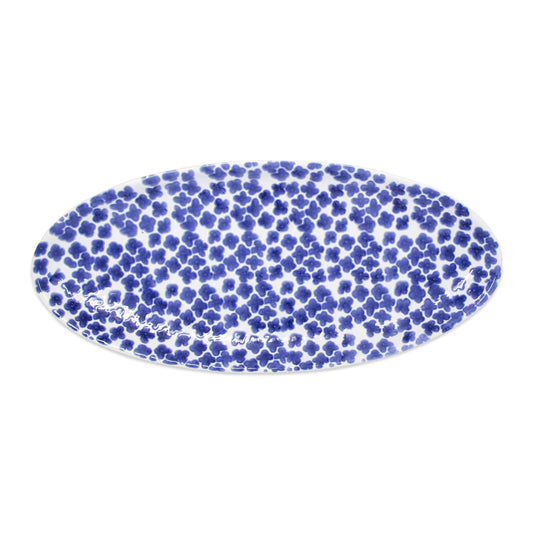 viva by VIETRI Santorini Flower Narrow Oval Platter
