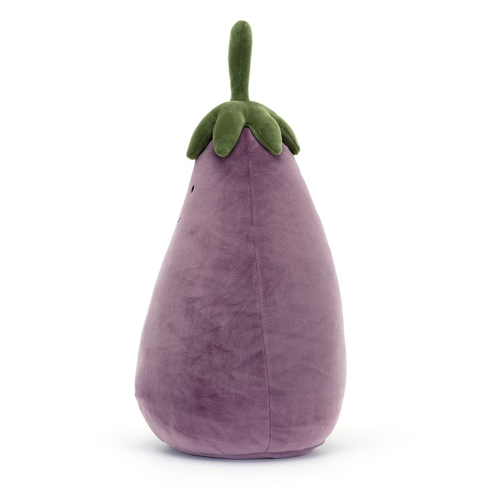 Jellycat plush eggplant, large, side view