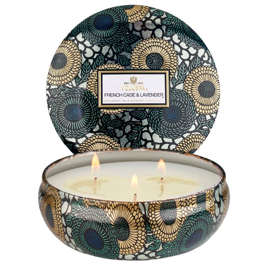 French Cade & Lavender 3 Wick Tin Candle