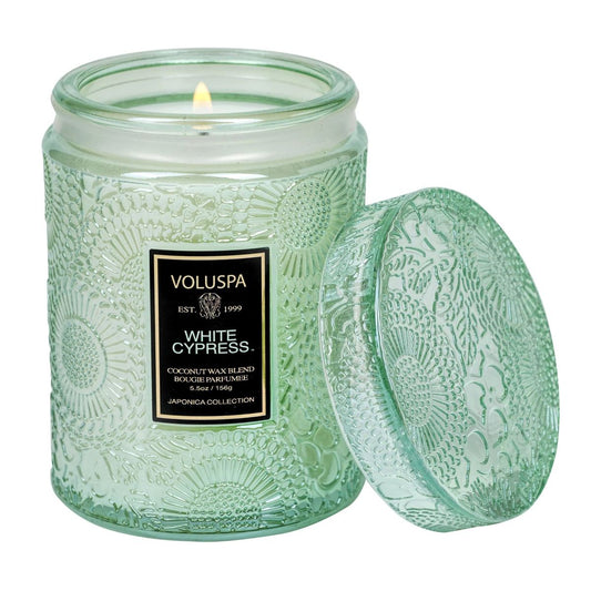 Voluspa White Cypress Small Jar Candle