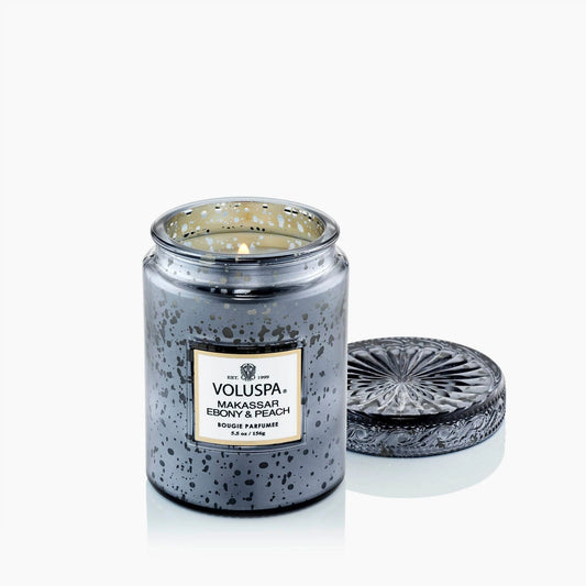 Voluspa Makassar Ebony & Peach Small Jar Candle