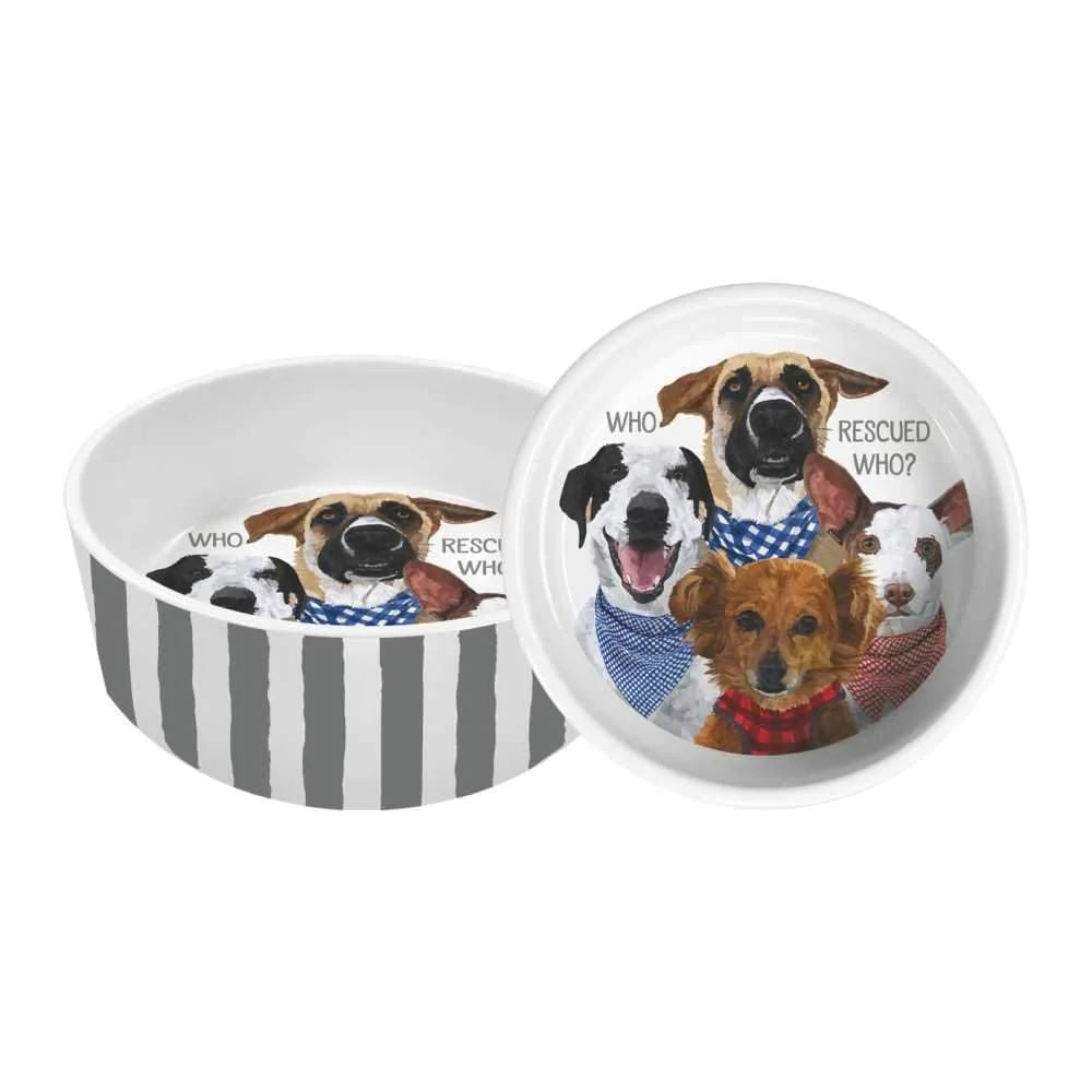 Who Rescued Who? Medium Pet Bowl