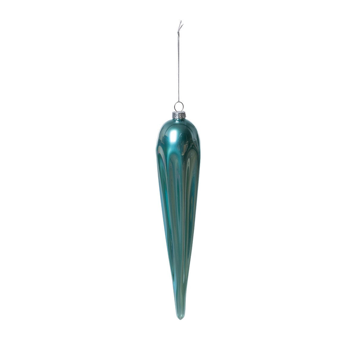 Frosty Blue Glass Icicle Ornament