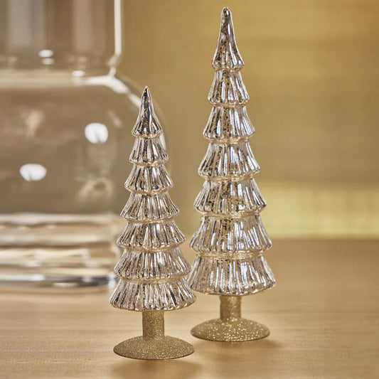 Miramonti Silver Glass Tree on Gold Glitter Base