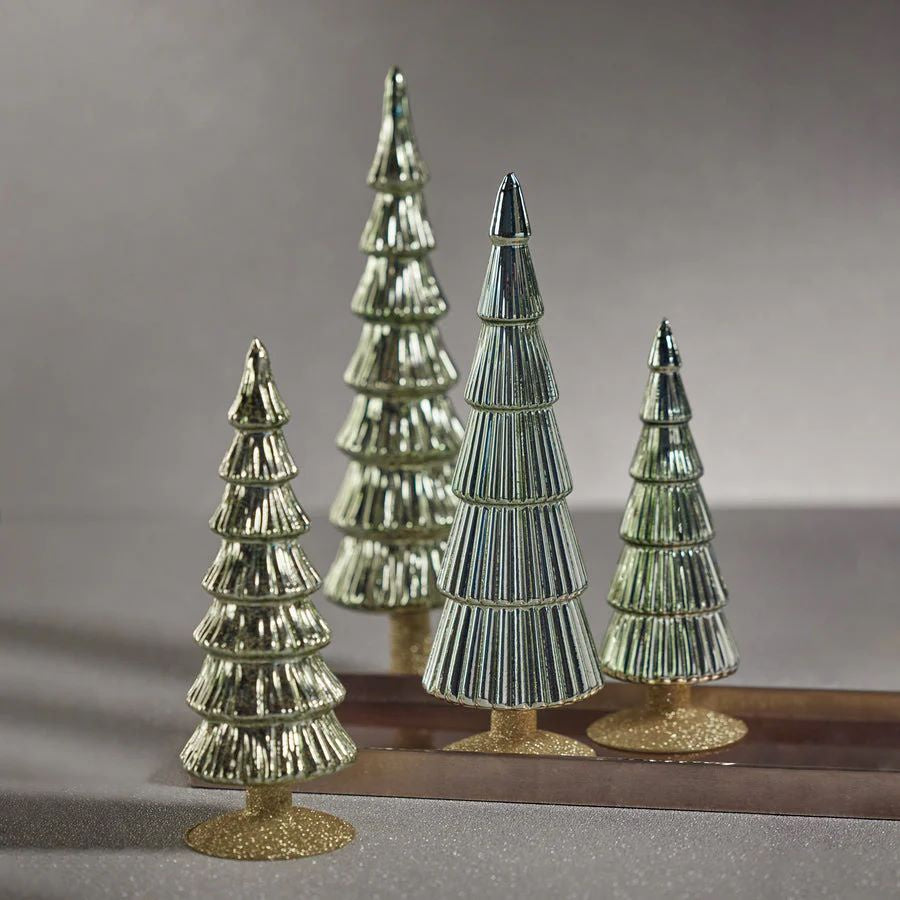 Miramonti Light Green Glass Tree on Gold Glitter Base