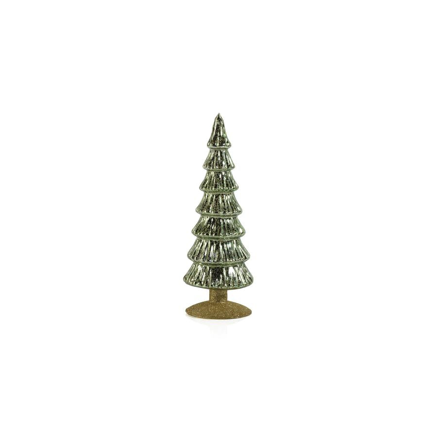 Miramonti Light Green Glass Tree on Gold Glitter Base