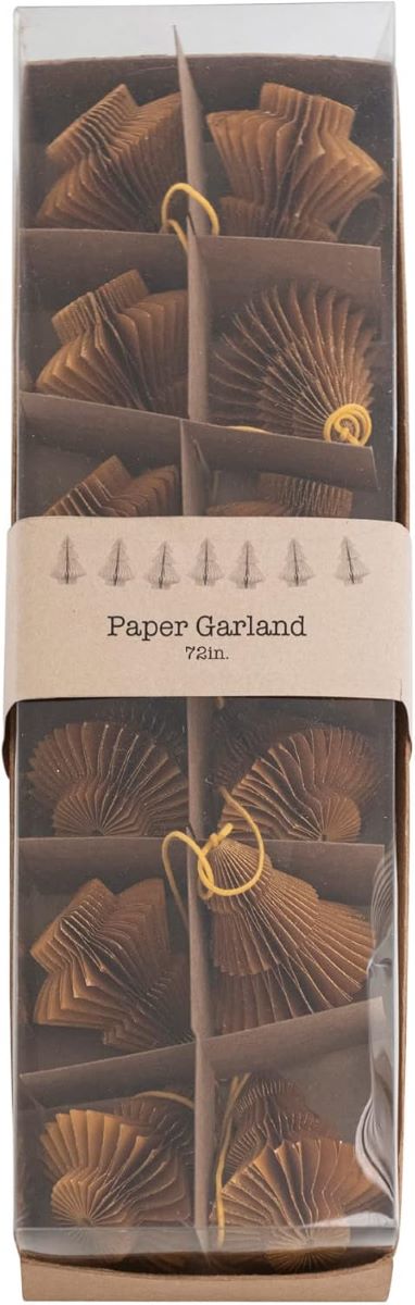 Handmade Recycled Paper Honeycomb Tree Garland | Mustard