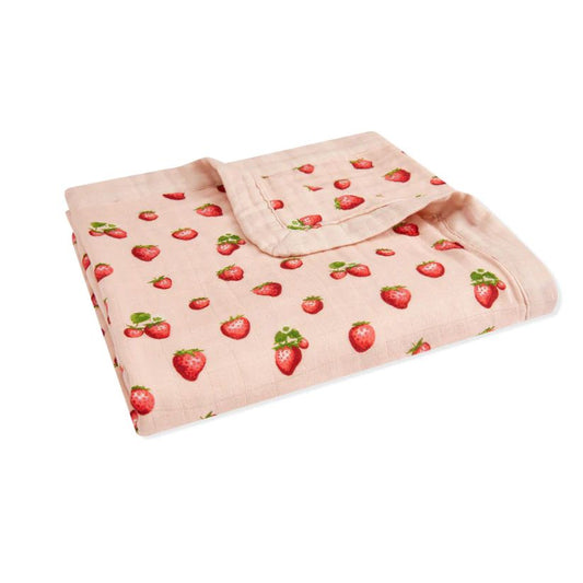 Milkbarn Strawberry Bamboo Big Lovey Blanket