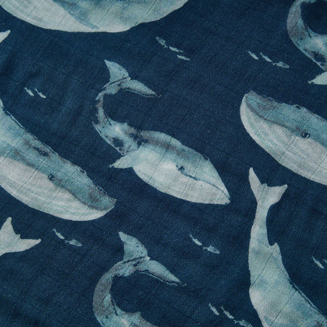 Blue Whale Bamboo Mini Lovey Two-Layer Muslin Security Blanket