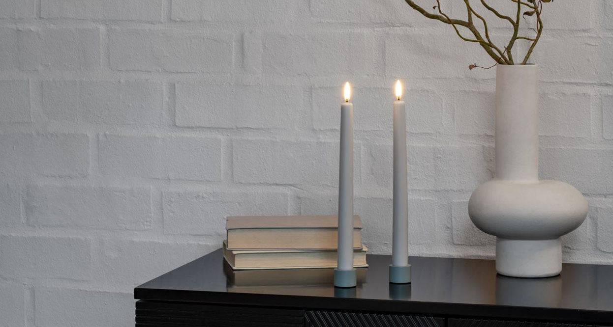 Uyuni LED Classic Taper Candles with Soft-Fit Cap 0.9 x 9.8"
