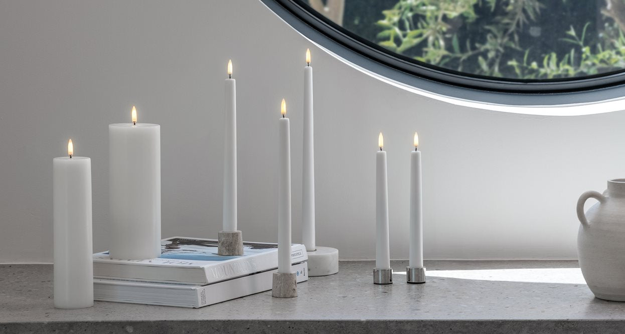 Uyuni LED Classic Taper Candles with Soft-Fit Cap 0.9 x 9.8"