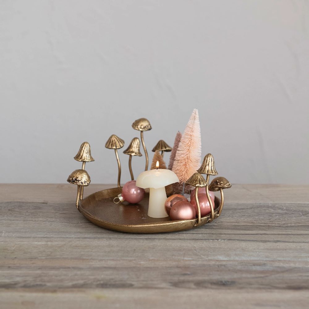 Decorative Tray with Mushrooms