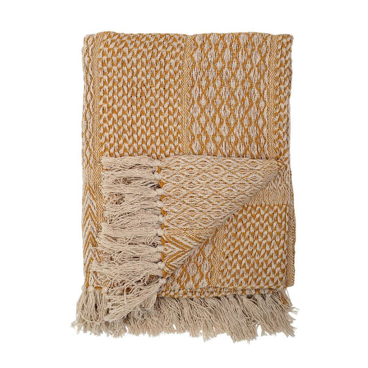 Fringe Cotton Blend Knit Throw Blanket