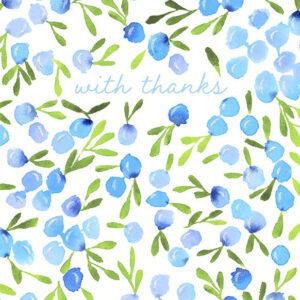 Little Blue Flowers Boxed Thank You Cards
