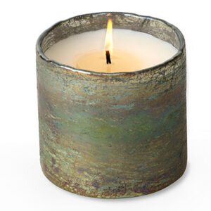 Juniper Incense Mossy Green Artisan Blown Glass Tumbler Candle