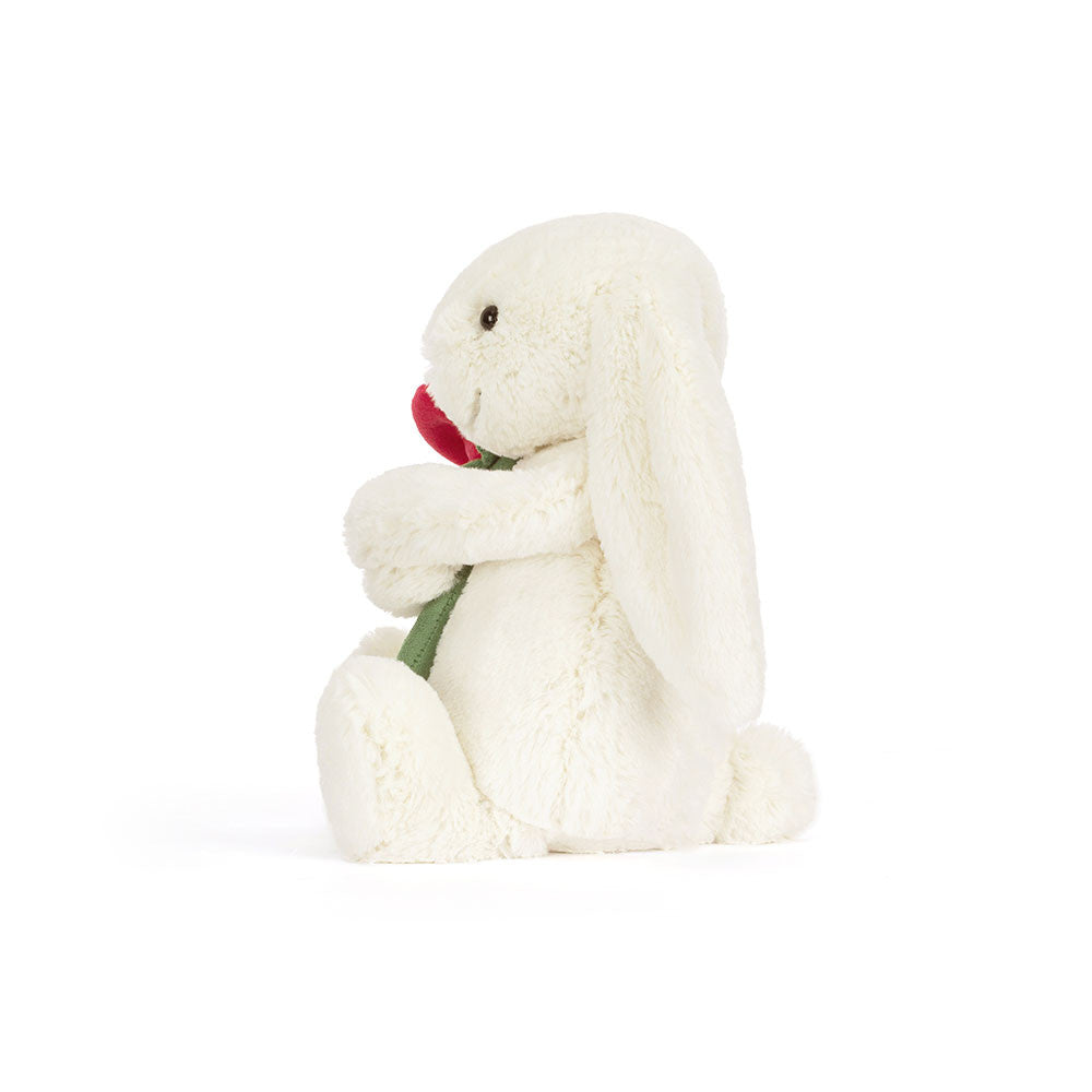Jellycat Cream Bunny with Rose - Image 2