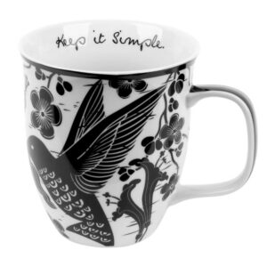 Hummingbird Black & White Boho Mug