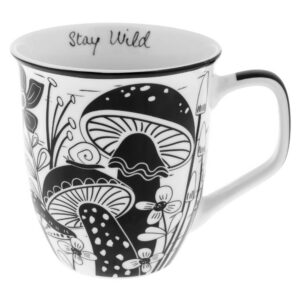 Mushroom Black & White Boho Mug