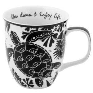 Sea Turtle Black & White Boho Mug