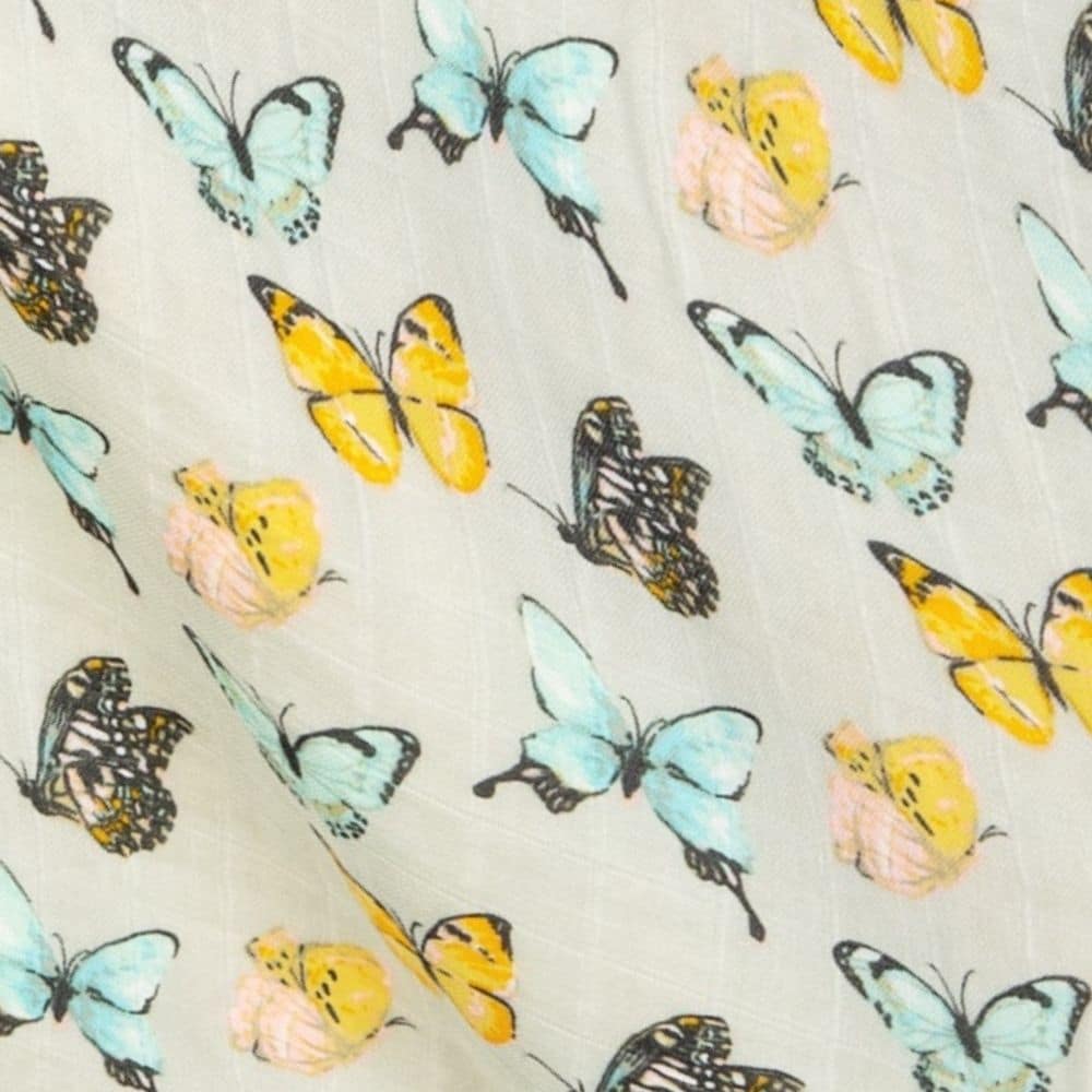 Milkbarn Butterfly Bamboo Muslin Swaddle Blanket - Image 2
