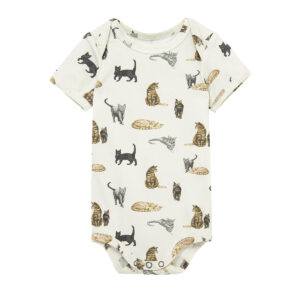 Milkbarn Cat Cotton Stretch Short Sleeve One Piece