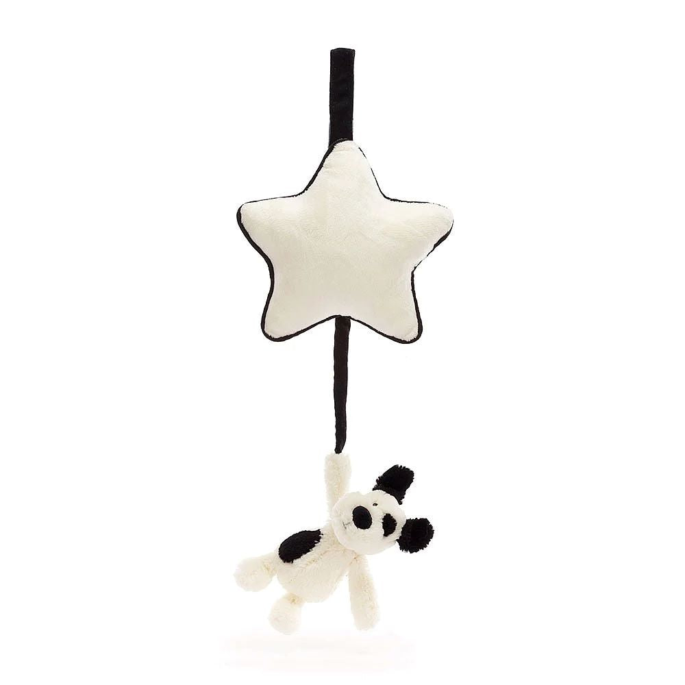 Jellycat Bashful Black & Cream Puppy Musical Pull - Image 3