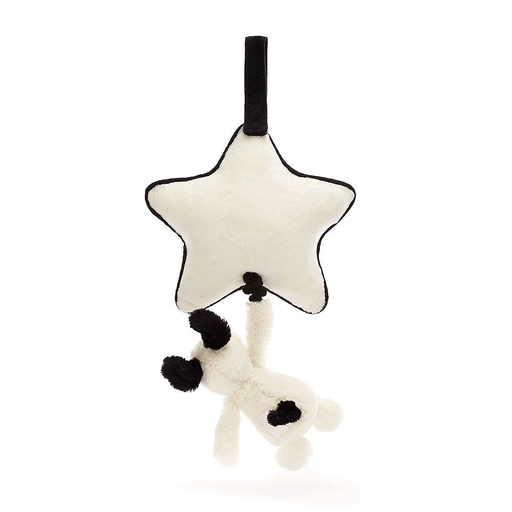 Jellycat Bashful Black & Cream Puppy Musical Pull - Image 2