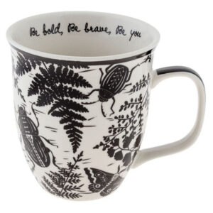 Beetle Black & White Boho Mug