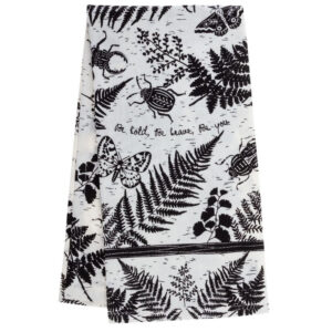 Beetle Black & White Boho Tea Towel