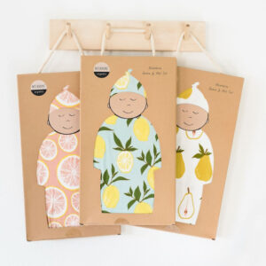 Milkbarn Organic Cotton Newborn Gown & Hat Set