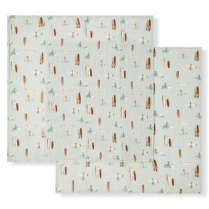 Milkbarn Vintage Surf Bamboo Muslin Burp Cloths Set