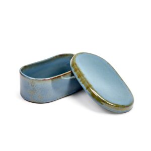 Terres De Rêves Oval Smoky Blue Butter Dish