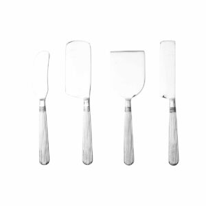 Sir|Madam Athenian Cheese Knives Set in Mirror Silver