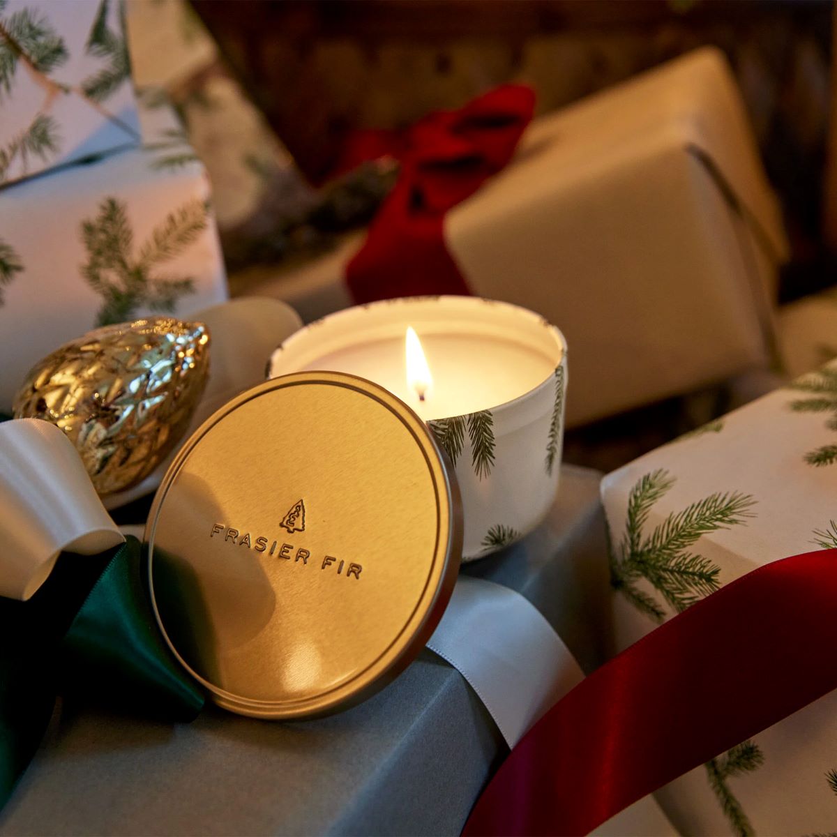 Thymes Frasier Fir Candle Tin with Gold Lid - Image 3