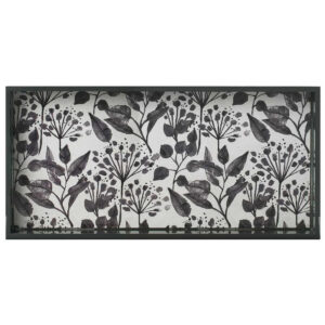 Black Flora Art Tray