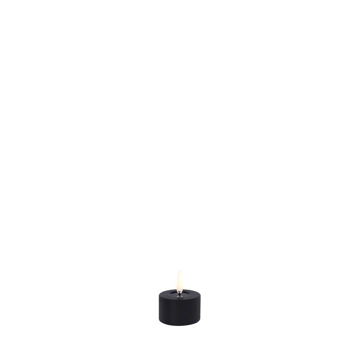 Uyuni LED Plain Black Smooth Pillar Candle | Melted Edition - Image 2