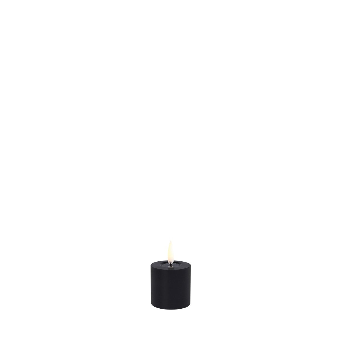 Uyuni LED Plain Black Smooth Pillar Candle | Melted Edition - Image 4