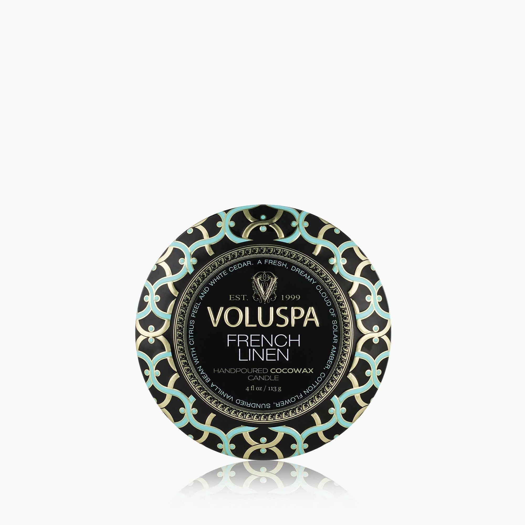 Voluspa French Linen Mini Tin Candle - Image 2