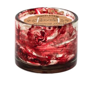 Bourbon Vanilla Wind Red-Blown Glass Tumbler Candle