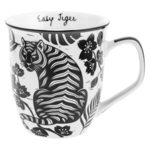 Tiger Black & White Boho Mug