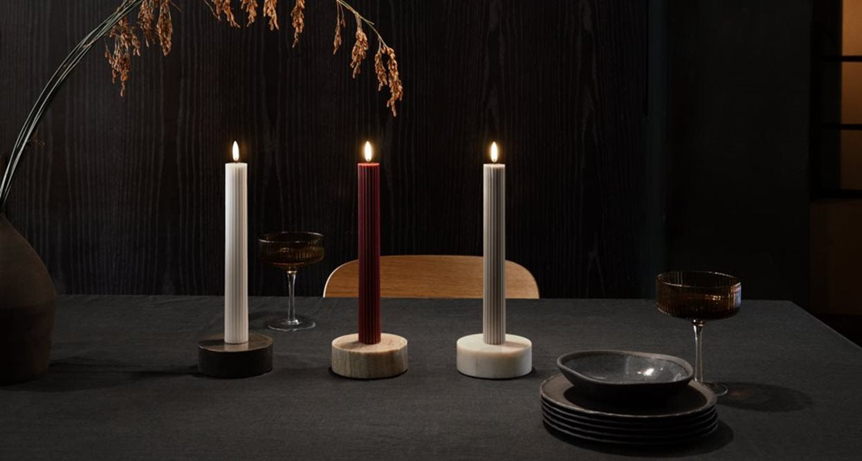 Uyuni Marble Round Taper Candle Holder