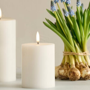 Uyuni LED Ivory Smooth Pillar Candle