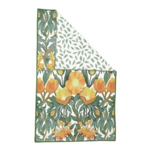 Icelandic Poppies Gold Eco Kitchen Tea Towel