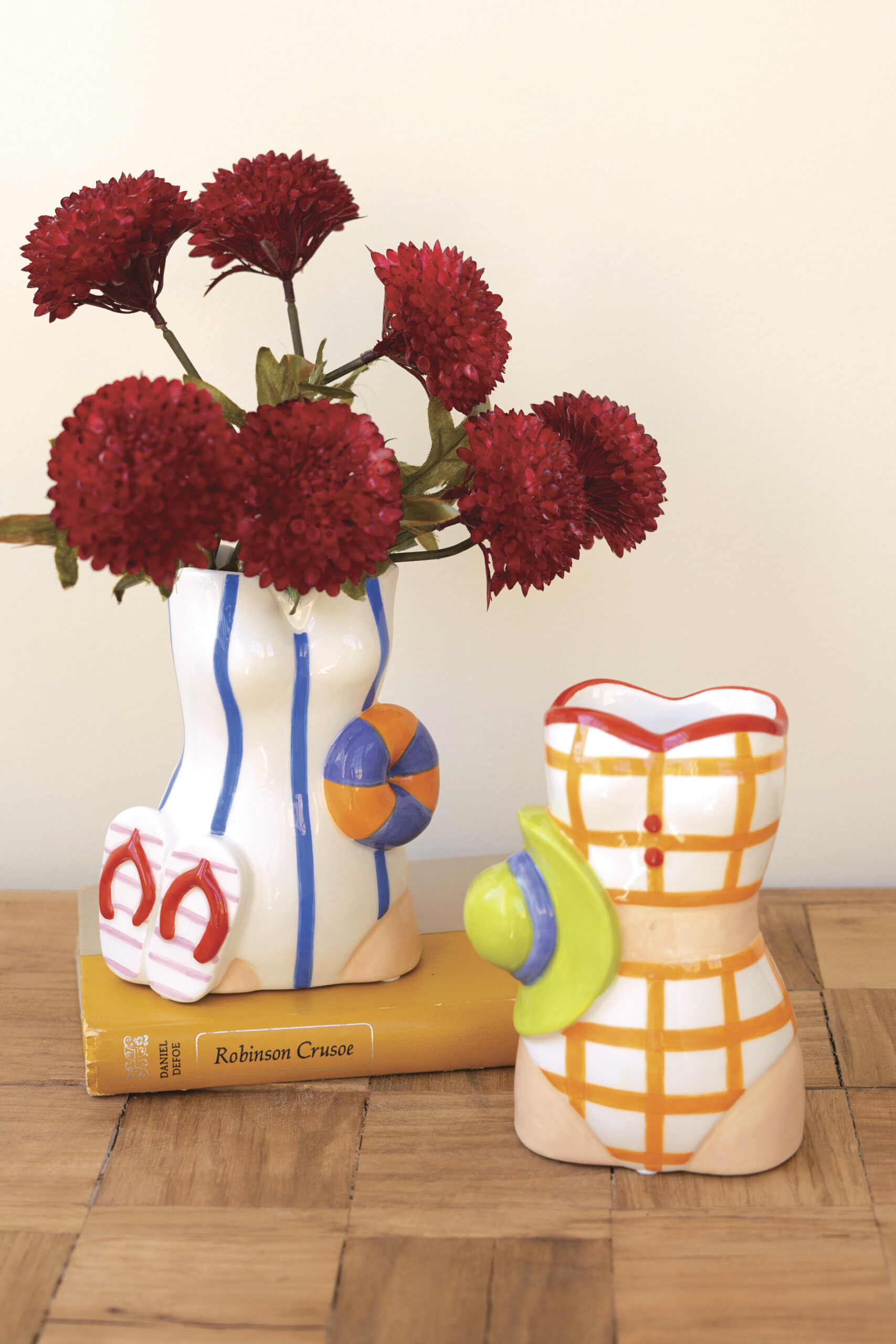 Set of Two Ceramic Swimsuit Vases - Image 2