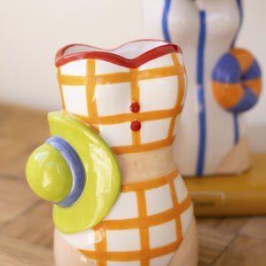 Set of Two Ceramic Swimsuit Vases