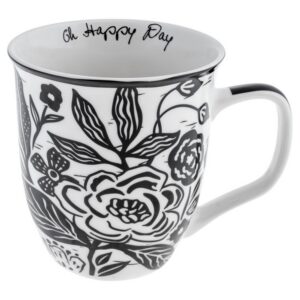 Floral Black & White Boho Mug