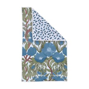 Icelandic Poppies Blue Eco Kitchen Tea Towel