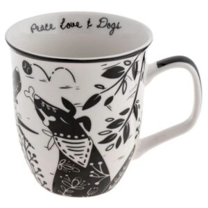 Dog Black & White Boho Mug