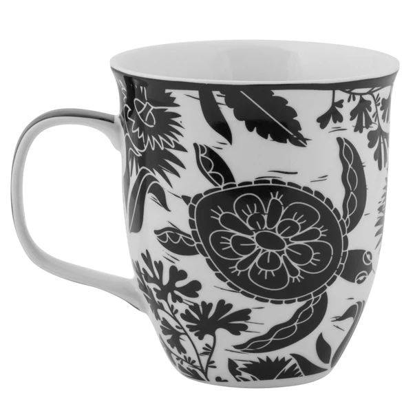 Sea Turtle Black & White Boho Mug - Image 3