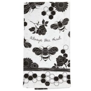 Bee Black & White Boho Tea Towel